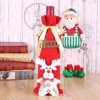

New Year Santa Claus Snowman Wine Bottle Cover Bag Christmas Dinner Xmas Table Decor Champagne Bag Gift