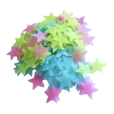 

Gobestart 50PC Kids Bedroom Fluorescent Glow In The Dark Snowflake Wall Stickers