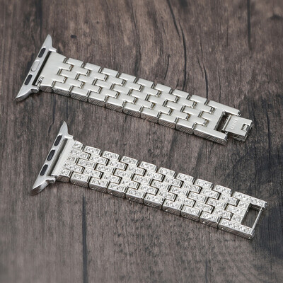 

〖Follure〗Luxury Alloy With Crystal Link Bracelet Watch Band Strap For Apple Watch 42MM BK