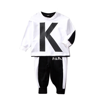 

Autumn Baby Boys Costume Set Fashion Long Sleeve Alphabet Print Sweatshirt TopsPants Trouser