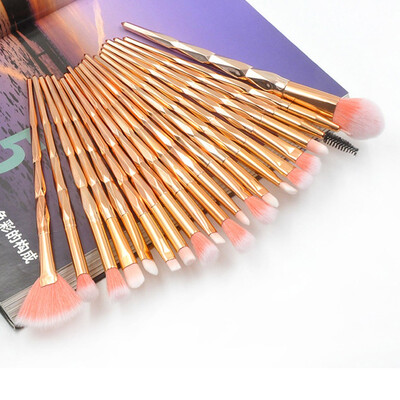 

Gobestart 20 Pcs High-Grade Aluminum Tube And Diamond Handle Eye Makeup Brush Set