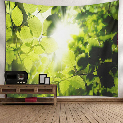 

Toponeto Misty Forest Tapestry Wall Hanging Nature Landscape Tapestry Sunshine Through Tree Tapestries For Bedroom Living Room