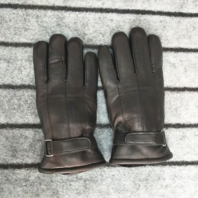 

QIUYAN Sheepskin one leather men&women warm thick waterproof windproof gloves 18459