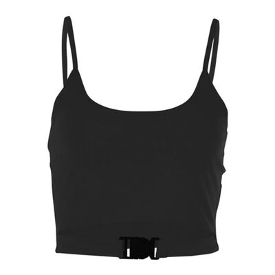 

Bag Buckle Solid Color Women Summer Casual Crop Top Sleeveless Camisole Vest