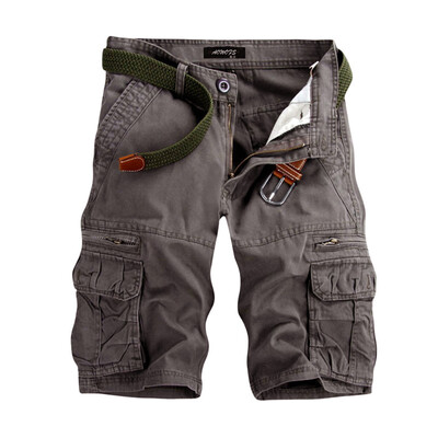 

Gobestart Mens Casual Pure Color Outdoors Pocket Beach Work Trouser Cargo Shorts Pant