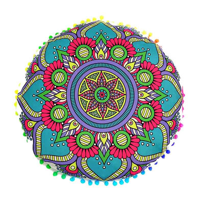 

43 43 CM Round Indian Mandala Floor Round Bohemian Pillows Case Color Pillow Cover Textile Pillow Slip