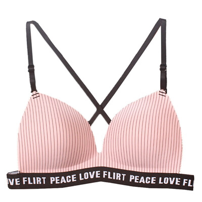

Summer Sexy Triangle Cup Cross Beauty Back Bra Underwear Casual Letter Printing No Steel Ring Push Up Bras For Women Bralette