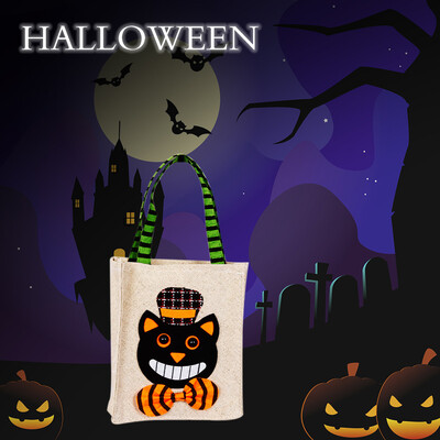 

〖Follure〗Pumpkin Lantern Canvas Tote Bag Women Large Shopper Carry Pouch Halloween Gifts