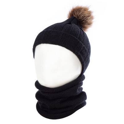 

Baby Girls Scarf Children Kids Winter Hat Scarf Set Knit Hats 2pcs Infant Boys Warm Cap Neck Warm for 0-3Y