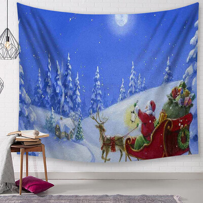 

Gobestart Christmas Tapestry Santa Print Wall Hanging Tapestry Art Home Decor