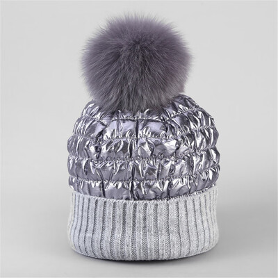 

Tailored Fashion Women Winter Knit Hat Foxes Ball Collar Set Thick Warm Solid Earmuff Hat