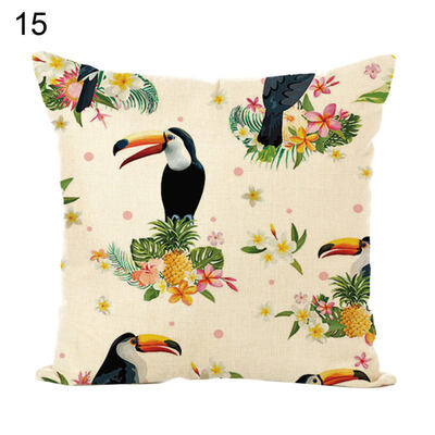 

45x45cm Forest Parrot Throw Pillow Case Cushion Cover Sofa Bed Car Home Decor