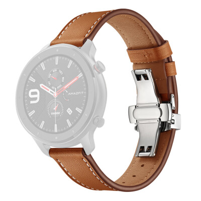 

〖Follure〗Butterfly Buckle Leather Wrist Watch Strap Band For AMAZFIT GTR Watch 47mm SL