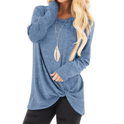 

Tailored Women Fashion Loose Long Sleeve O-Neck Casual Solid T-Shirt Blouse Tops