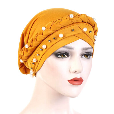 

Women Lady Muslim Braid Head Hijab Turban Wrap Cover​ Cancer Chemo Cap Hat
