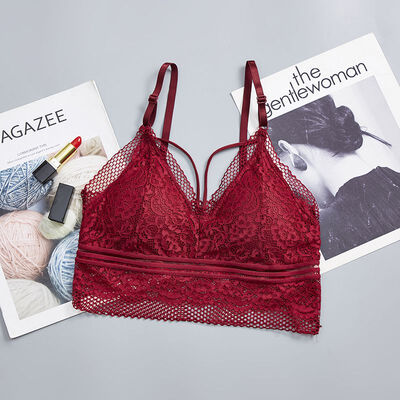 

Women Fashion Lingerie Lace Tube Top Wrapped Chest Breathable Sexy Bra With Chest Pad 2019