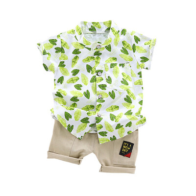 

Summer Fashion Children Clothing Baby Boys Clothes Casual Short Sleeve Animal Print T-shirt TopsShorts Costume Set