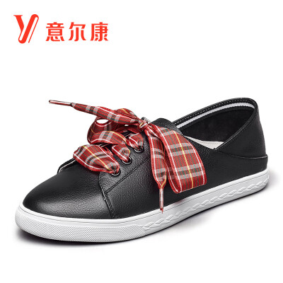 

Yierkang womens flat casual arts&crafts bow network red shoes 9161ZD49365W black 38