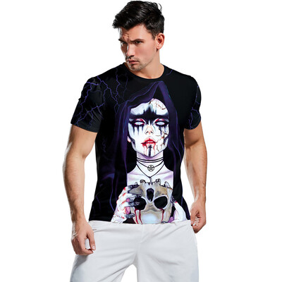 

Toponeto Mens Casual Scary Halloween 3D Print Party Short Sleeve T Shirt Top Blouse