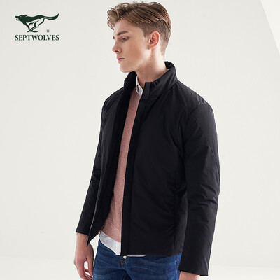 

Seven wolves down jacket winter new fashion casual mens down short jacket tide stand collar thick warm 001 black 16548AM