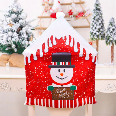 

Christmas Decoration Chair Covers Dining Seat Santa Claus Home Party Decor New