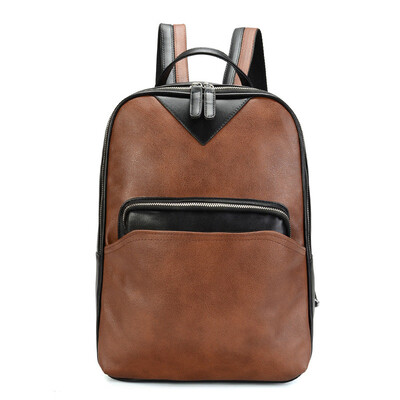 

Fashion PU Leather Backpack Mens Casual Business Travel Bag Slim Durable Women Fashion School Campus School Rucksack