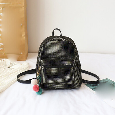 

Tailored Female Small Plaid Casual Outdoor Backpack Simple Fashion Pendant Student Bag