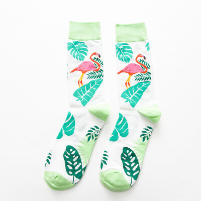 

Colorful Crew Socks Cartoon Funny Flamingo Pattern Casual Dress Design Gift