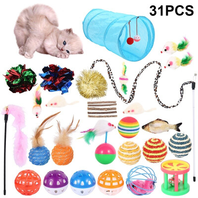 

3122 Pcs Cute Mini Cat Toys Pet Funny Interactive Playing Toys for Cats Color Random