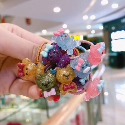 

20Pcs Women girls elastic bands Fashion Cute Cartoon Print Elastic Hair Accessory Band Rope Ponytail Holder Headbands