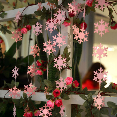 

4M Length Holiday Snowflakes String Fairy Hanging Ornaments Christmas Tree Party New Year Home Decoration