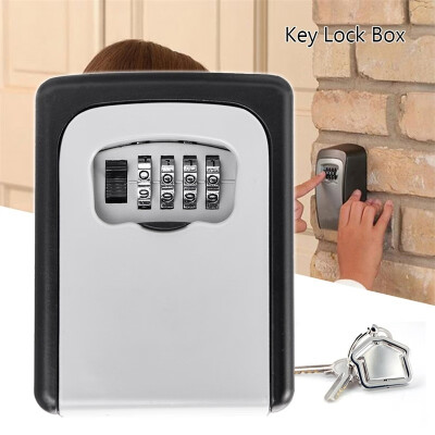 

Outdoor Wall Mount Key Safe Box 4 Digit Code Secure Lock Storage Rustproof Organizer Aluminum