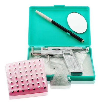 

1 Set Ear Nose Navel Body Piercing Tool Professional Stainless Steel 49 Pairs Earring Studs Jewelry Tool Kit