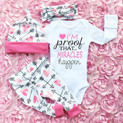 

0-24M 4PCS Newborn Baby Girl RomperPants Jumpsuit Bodysuit Clothes Outfits Set