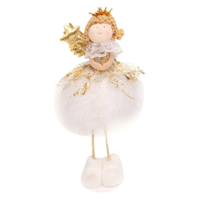 

Christmas CUTE White Standing Snowman Angel Plush Doll Desk Table Decorations Christmas Ornaments Doll Kids Gifts ztou