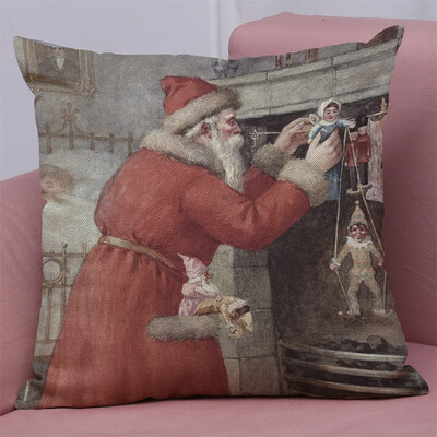 

Gobestart New Christmas Cotton Linen Pillow Case Sofa Cushion Cover Home Decor