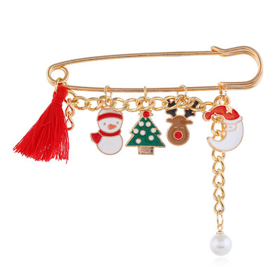 

1Pcs Christmas Gifts Clothes Cosplay Santa Claus Elk Snowman Pin Brooch Christmas Element Brooch