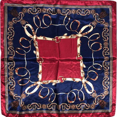 

Scarf Women Simulation Silk Small Square Scarf Wild Professional Hotel Flight Attendant Colorful Elegant Printed Neckerchief