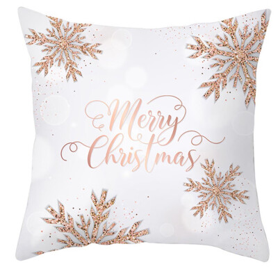 

LIANGchueng Cushion Covers Christmas Peach-skin Throw Pillowcases for Couch Living Room Sofa Bed 45cm x 45cm18x18 Inches