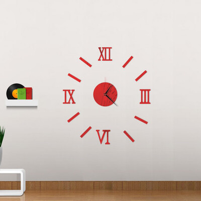 

Gobestart Retro Clock Creative 3D Home DIY Mirror Wall Clock Home Decoration