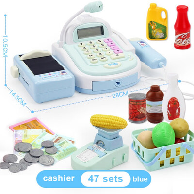 

Kids Simulation Cash Register Calculator Cashier with Microphone&Sounds Pretend Play Toys Interesting Toy