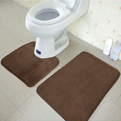 

Siaonvr Coral velvet memory cotton mat bathroom absorbent non-slip carpet 3 pcsset