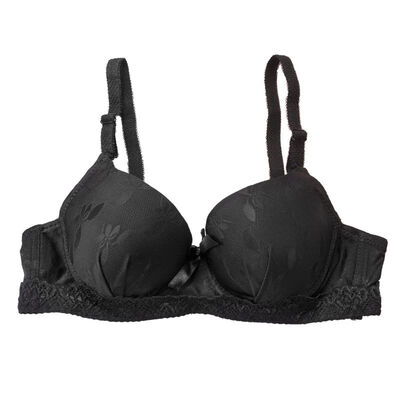 

Thin Ladies Underwear Sexy Lingerie Solid Color Bow 34 Cup Smooth Lace Adjustable Gathered Bra
