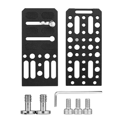 

Andoer Universal Camera -Shape Bracket Plate Holder 14 & 38 Inch Screw Mount Aluminium Alloy Bracket for Vertical Video Recordi