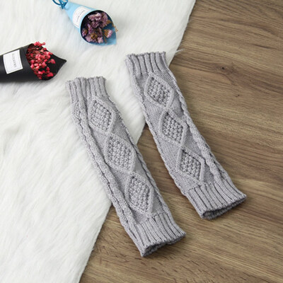 

30 Cm Women Winter Autumn Knitted Long Gloves Winter Arm Warmers Gloves Fingerless Long Mittens Flexible Bare Fingers Arm Sleeve