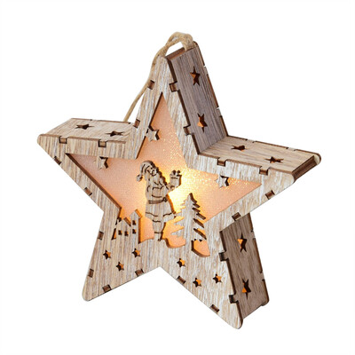 

Gobestart LED Light Wood House Cute Christmas Tree Ornaments Window Holiday Decoration
