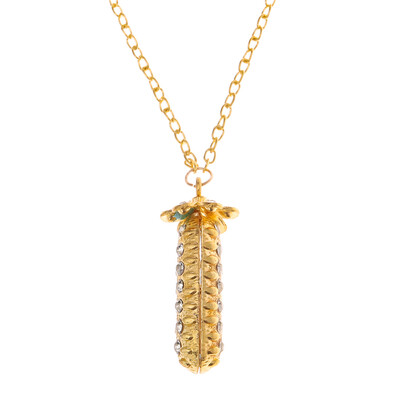 

Women Gift Jewelry Chain Rhinestone Peanut Pearl Pendant Pea Necklace Charm
