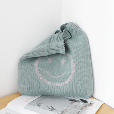 

Big Capacity Wool Knitting Smile Face Casual Tote Bag Women Crossbody Bag