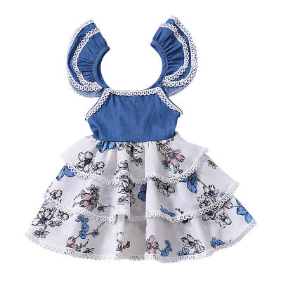 

2019 Newborn Kid Baby Girls Print Party Dress Sleeveless Cake Tutu Bubble Dresses Summer Children Girl Clothes