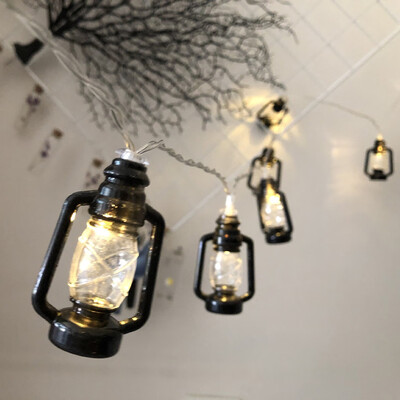 

Gobestart LED Ramadan Festival Retro Kerosene Lamp Strings Decorative Lantern